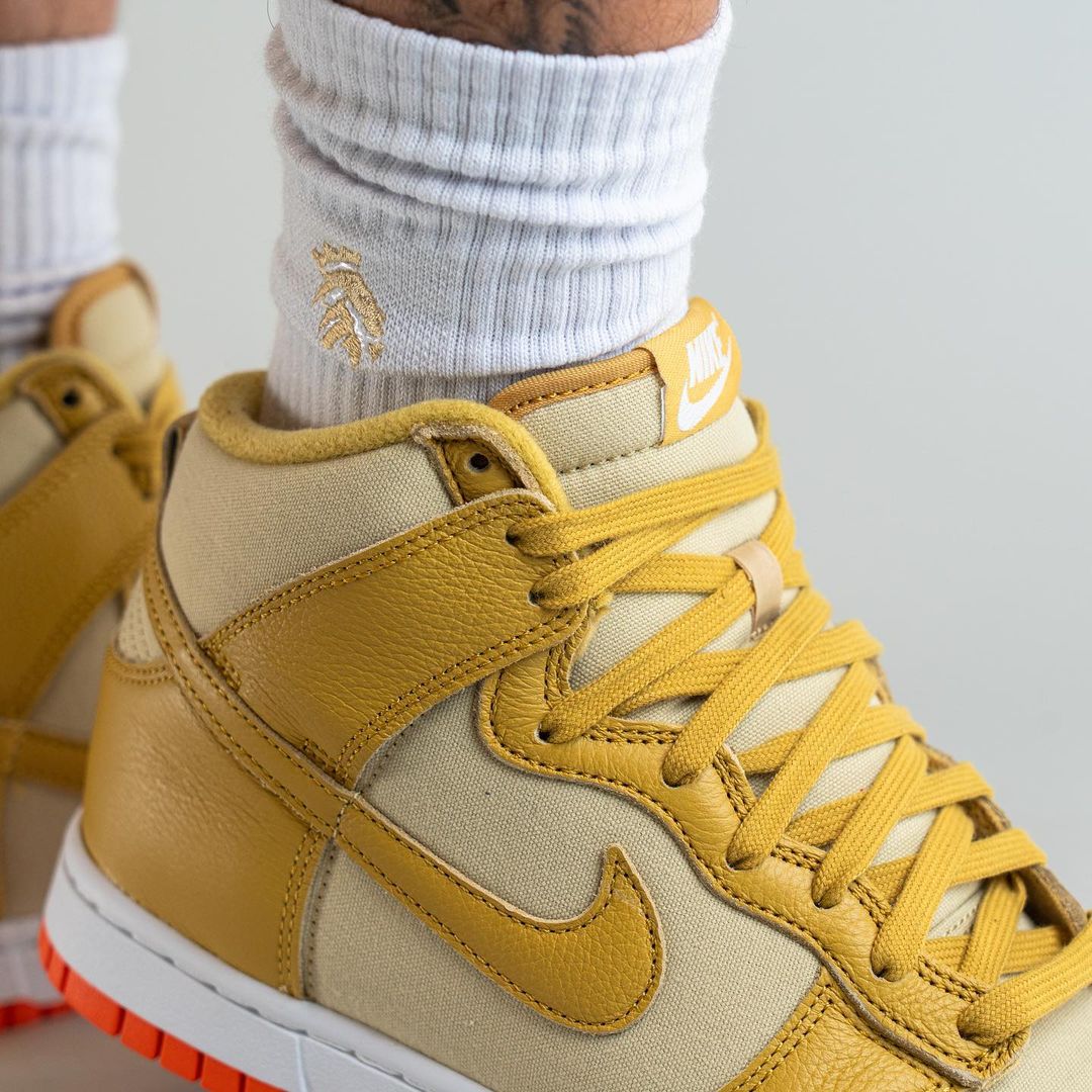 海外 4/4 発売予定！ナイキ ダンク ハイ “ゴールドキャンバス” (NIKE DUNK HIGH “Gold Canvas”) [DV7215-700]