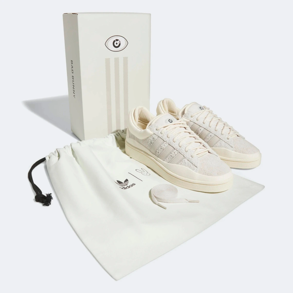 【国内 2/25 発売】Bad Bunny × adidas Originals CAMPUS “Cloud White” (バッド・バニー アディダス オリジナルス キャンパス “クラウドホワイト”) [FZ5823]