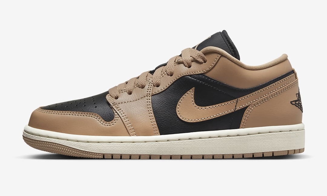 【国内 1/17 発売】エア ウィメンズ ジョーダン 1 ロー “デザート/セイル/ブラック” (NIKE WMNS AIR JORDAN 1 LOW “Desert/Sail/Black”) [DC0774-201]