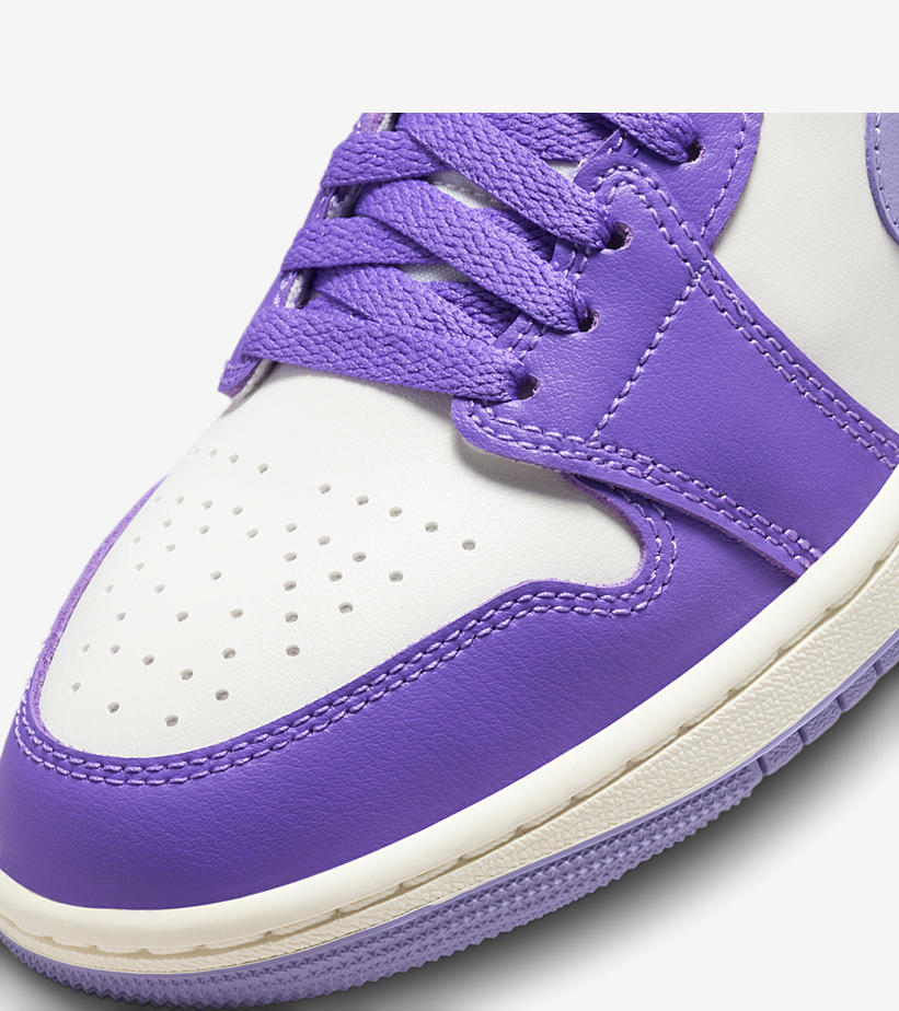 【国内 8/8 発売予定】ナイキ ウィメンズ エア ジョーダン 1 ミッド “セイル/パープル” (NIKE WMNS AIR JORDAN 1 MID “Sail/Purple”) [BQ6472-504]