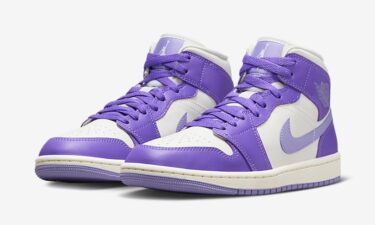 【国内 8/8 発売予定】ナイキ ウィメンズ エア ジョーダン 1 ミッド “セイル/パープル” (NIKE WMNS AIR JORDAN 1 MID “Sail/Purple”) [BQ6472-504]