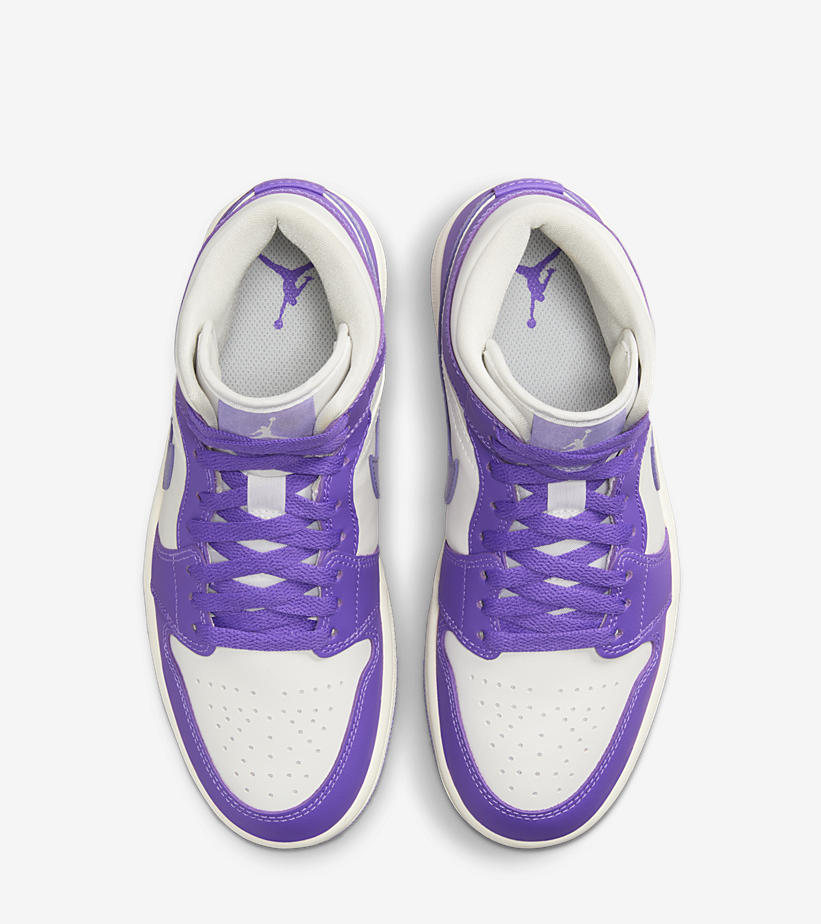 【国内 8/8 発売予定】ナイキ ウィメンズ エア ジョーダン 1 ミッド “セイル/パープル” (NIKE WMNS AIR JORDAN 1 MID “Sail/Purple”) [BQ6472-504]