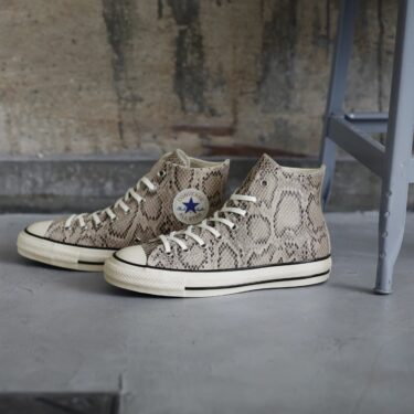 【国内 1/27 発売】パイソン柄のプリントを施したレザーをアッパーに採用した CONVERSE LEATHER ALL STAR US PYTHON HI (コンバース レザー　オールスター US パイソン HI)