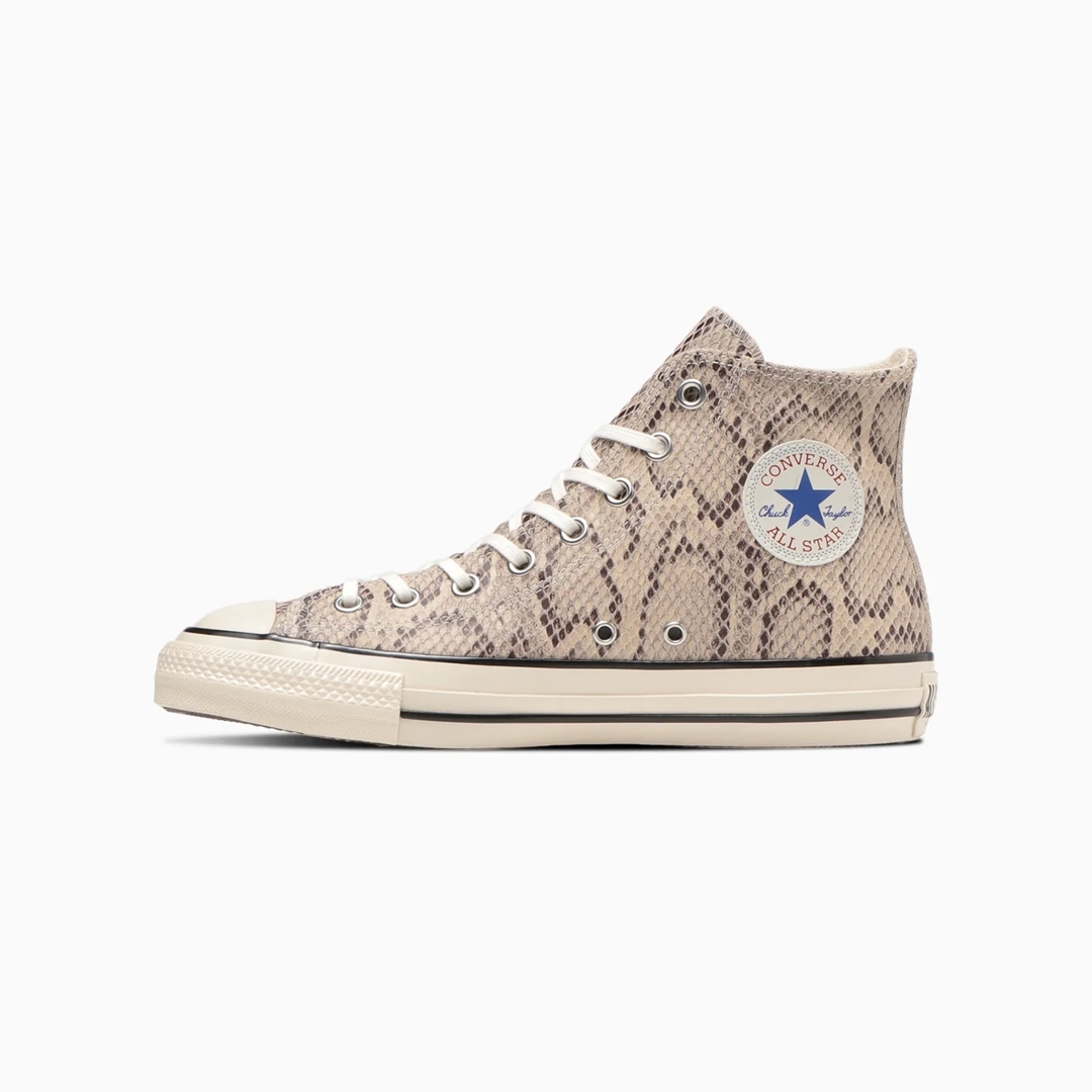 【国内 1/27 発売】パイソン柄のプリントを施したレザーをアッパーに採用した CONVERSE LEATHER ALL STAR US PYTHON HI (コンバース レザー　オールスター US パイソン HI)