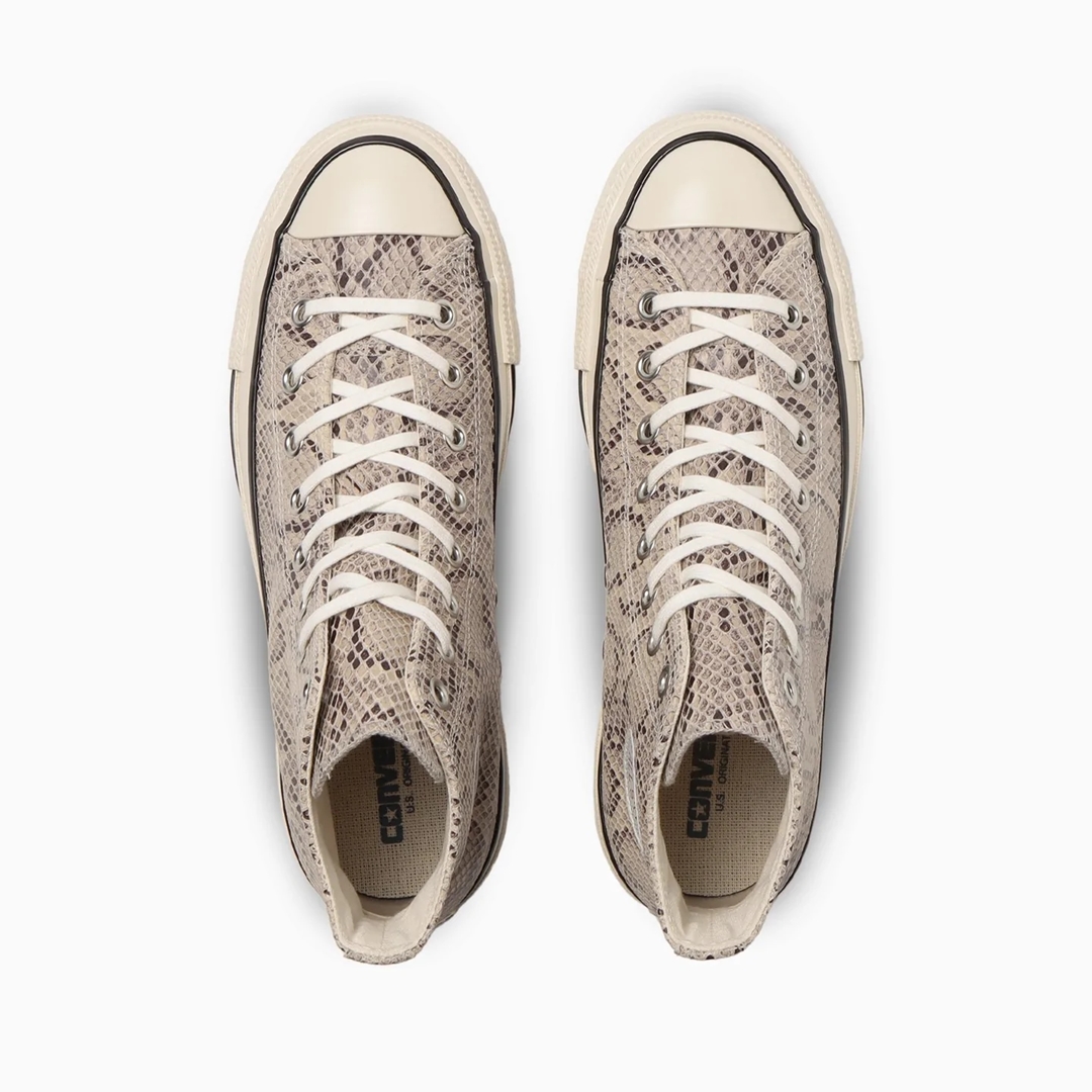 【国内 1/27 発売】パイソン柄のプリントを施したレザーをアッパーに採用した CONVERSE LEATHER ALL STAR US PYTHON HI (コンバース レザー　オールスター US パイソン HI)