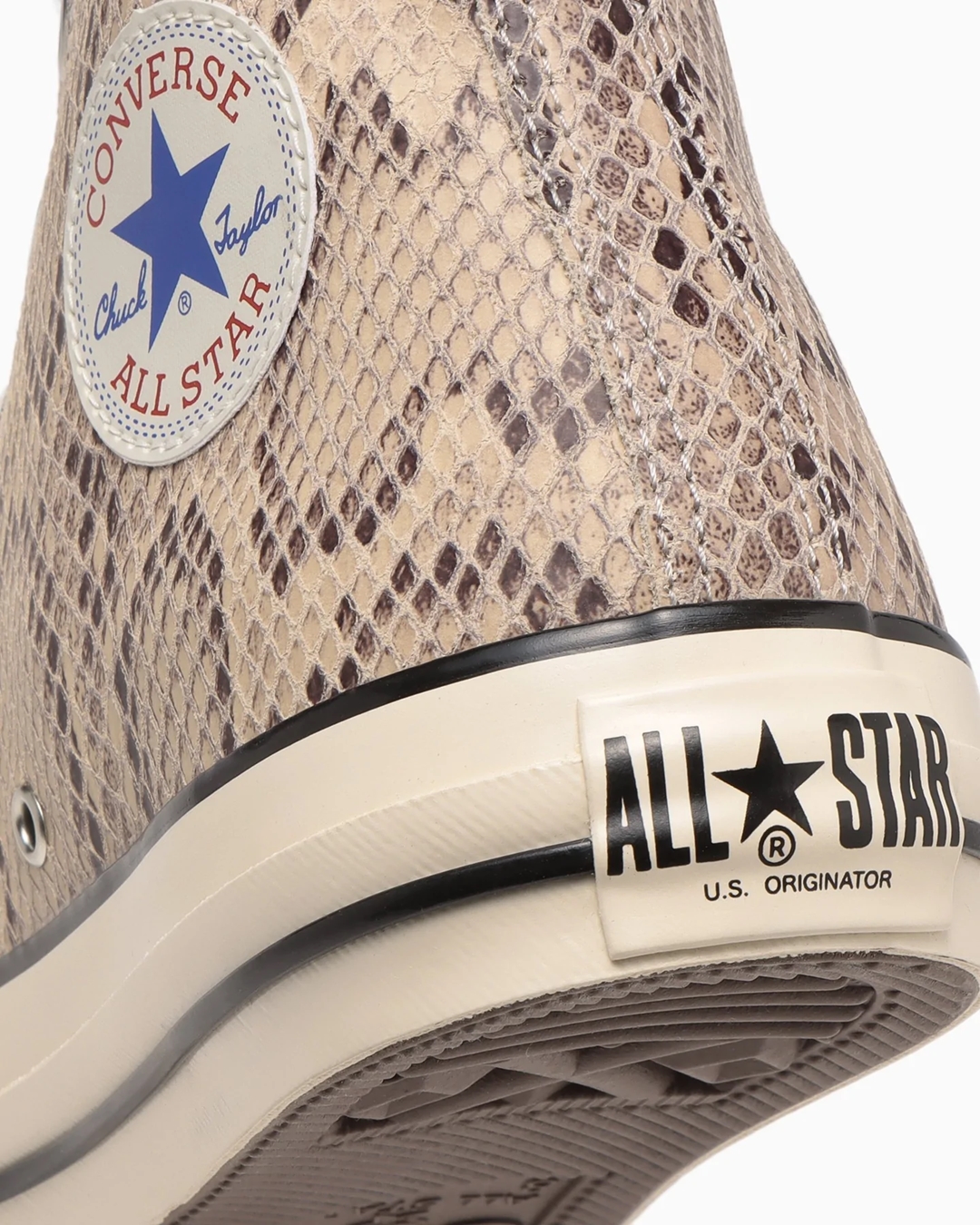 【国内 1/27 発売】パイソン柄のプリントを施したレザーをアッパーに採用した CONVERSE LEATHER ALL STAR US PYTHON HI (コンバース レザー　オールスター US パイソン HI)