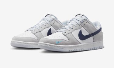 海外 4/24 発売予定！ナイキ ダンク ロー “ミニスウッシュ/グレー/ネイビー” (NIKE DUNK LOW “Mini Swoosh/Grey/Navy”) [FJ4227-001]