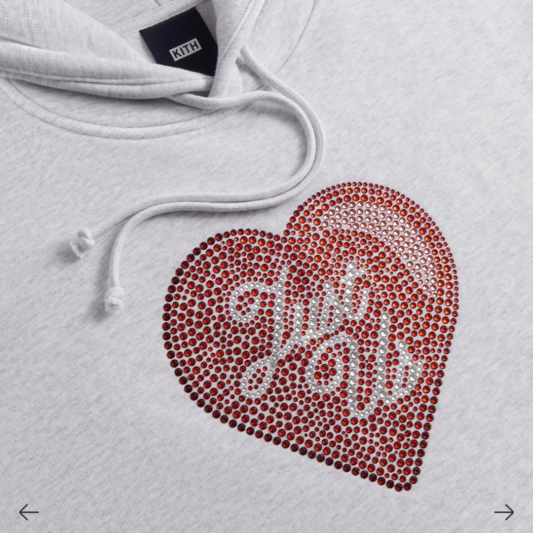 バレンタインデーを祝した Kith Just Us Hoodie with Swarovski Crystals (キス スワロフスキー Valentine)