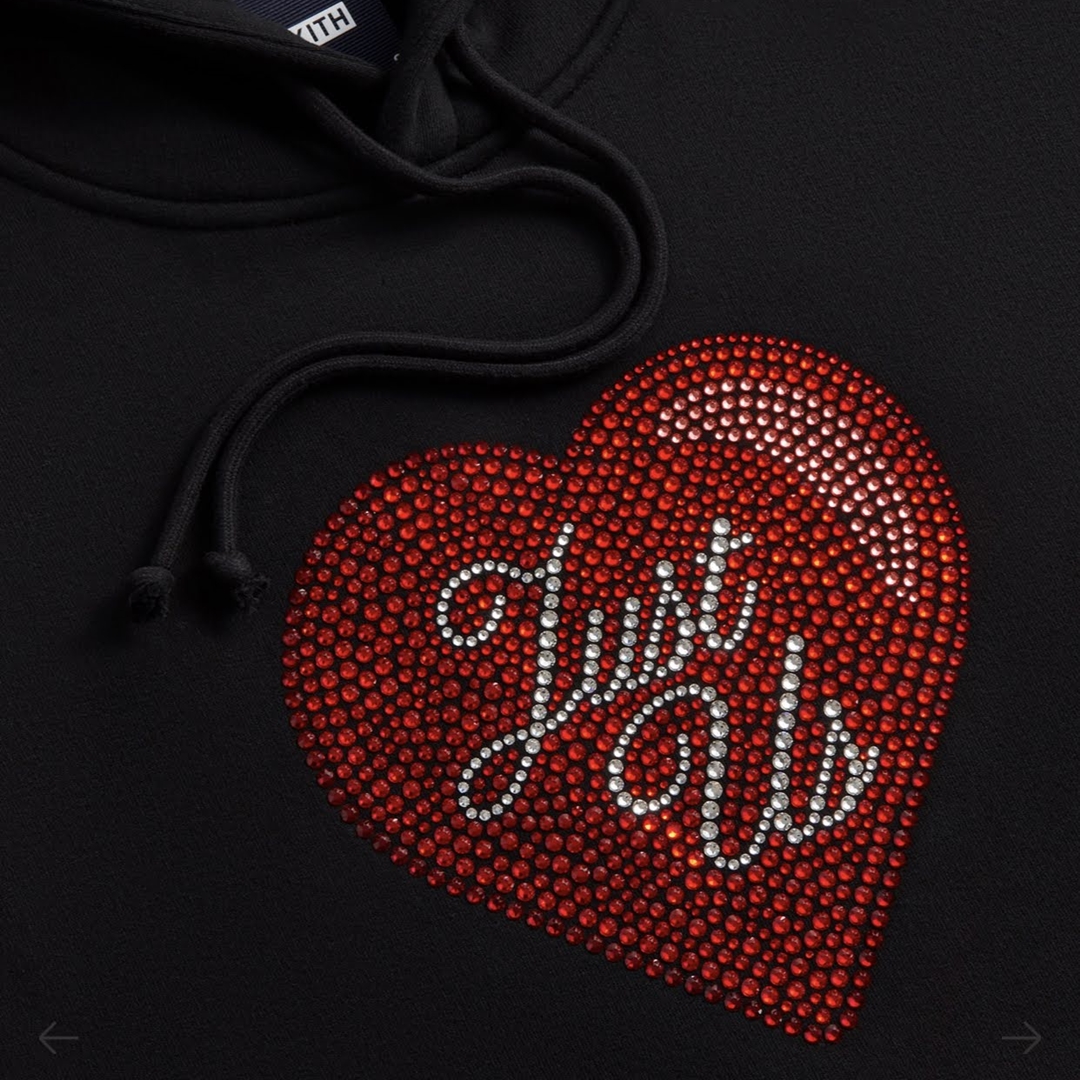 バレンタインデーを祝した Kith Just Us Hoodie with Swarovski Crystals (キス スワロフスキー Valentine)