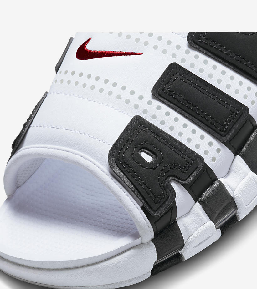 【国内 4/20 発売】ナイキ エア モア アップテンポ スライド “ホワイト/ブラック” (NIKE AIR MORE UPTEMPO SLIDE “White/Black”) [FB7818-100]