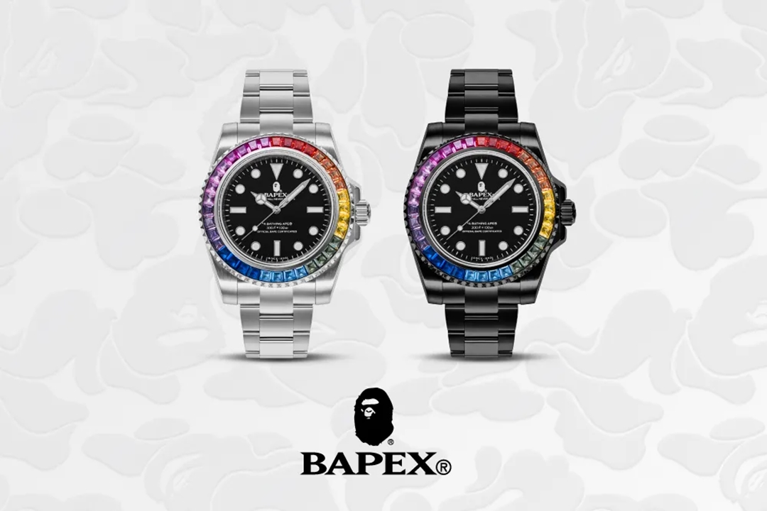 色鮮やかなキュービックジルコニアをあしらった A BATHING APE BAPEX ...