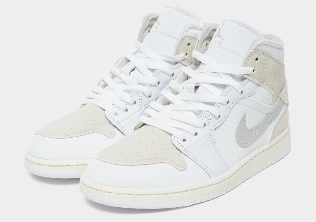 【国内 6/17 発売】ナイキ エア ジョーダン 1 ミッド SE クラフト “ホワイト/テックグレー” (NIKE AIR JORDAN 1 MID SE CRAFT “White/Tech Grey”) [DN1635-002]