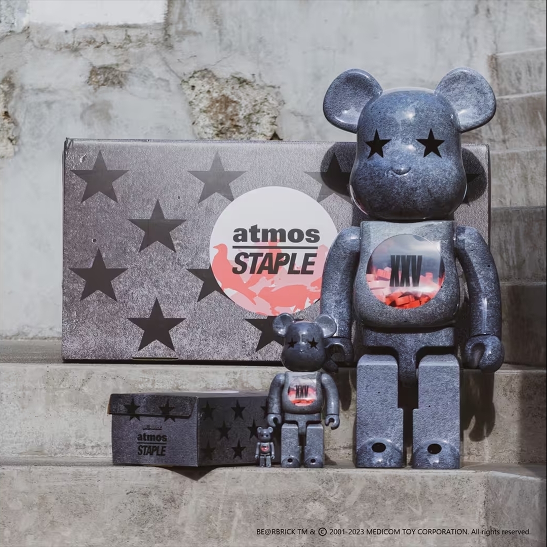 2/25 発売！BE@RBRICK × atmos x STAPLEのトリプルコラボ 第5弾！100% 400% 1000% (ベアブリック アトモス ステイプル)