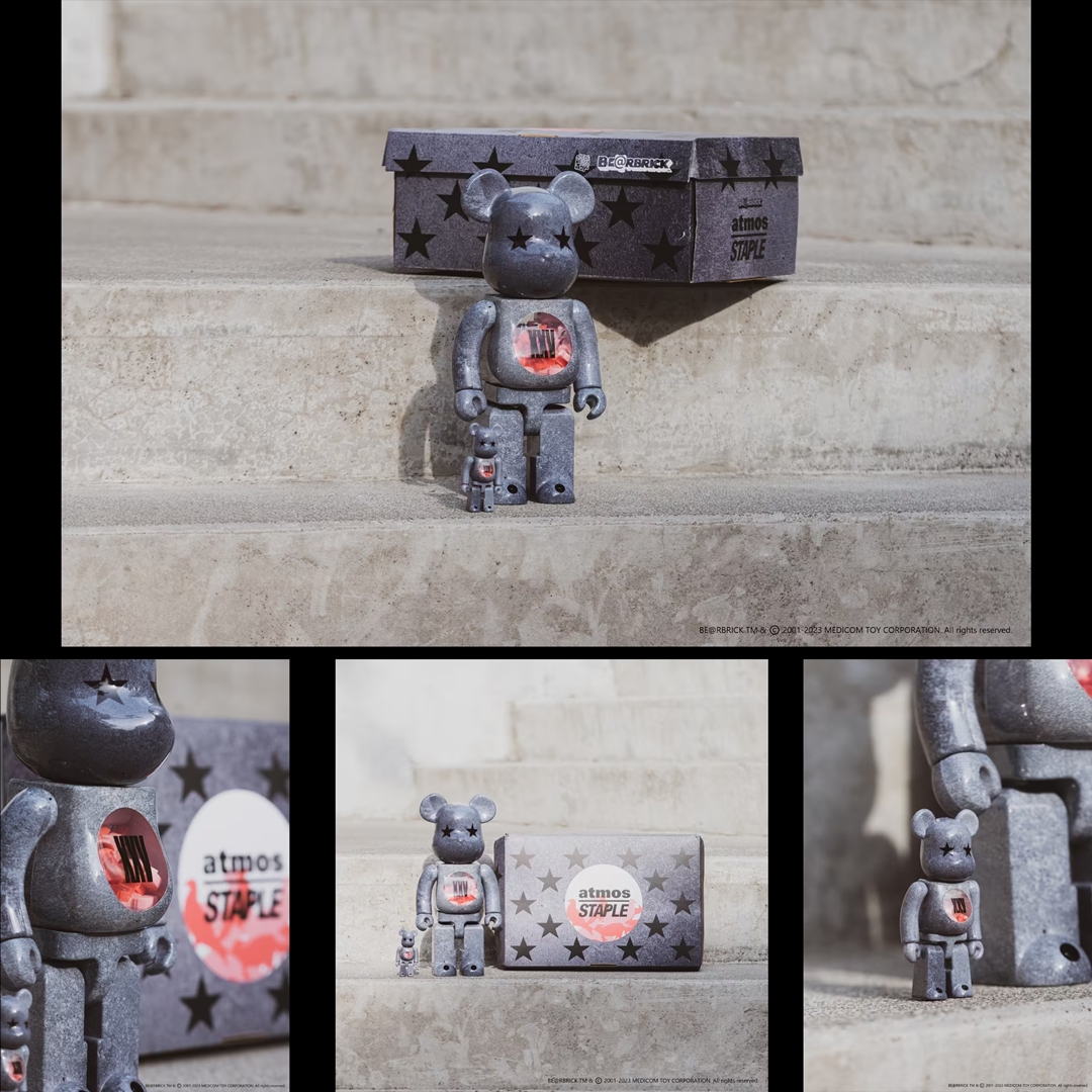 2/25 発売！BE@RBRICK × atmos x STAPLEのトリプルコラボ 第5弾！100% 400% 1000% (ベアブリック アトモス ステイプル)