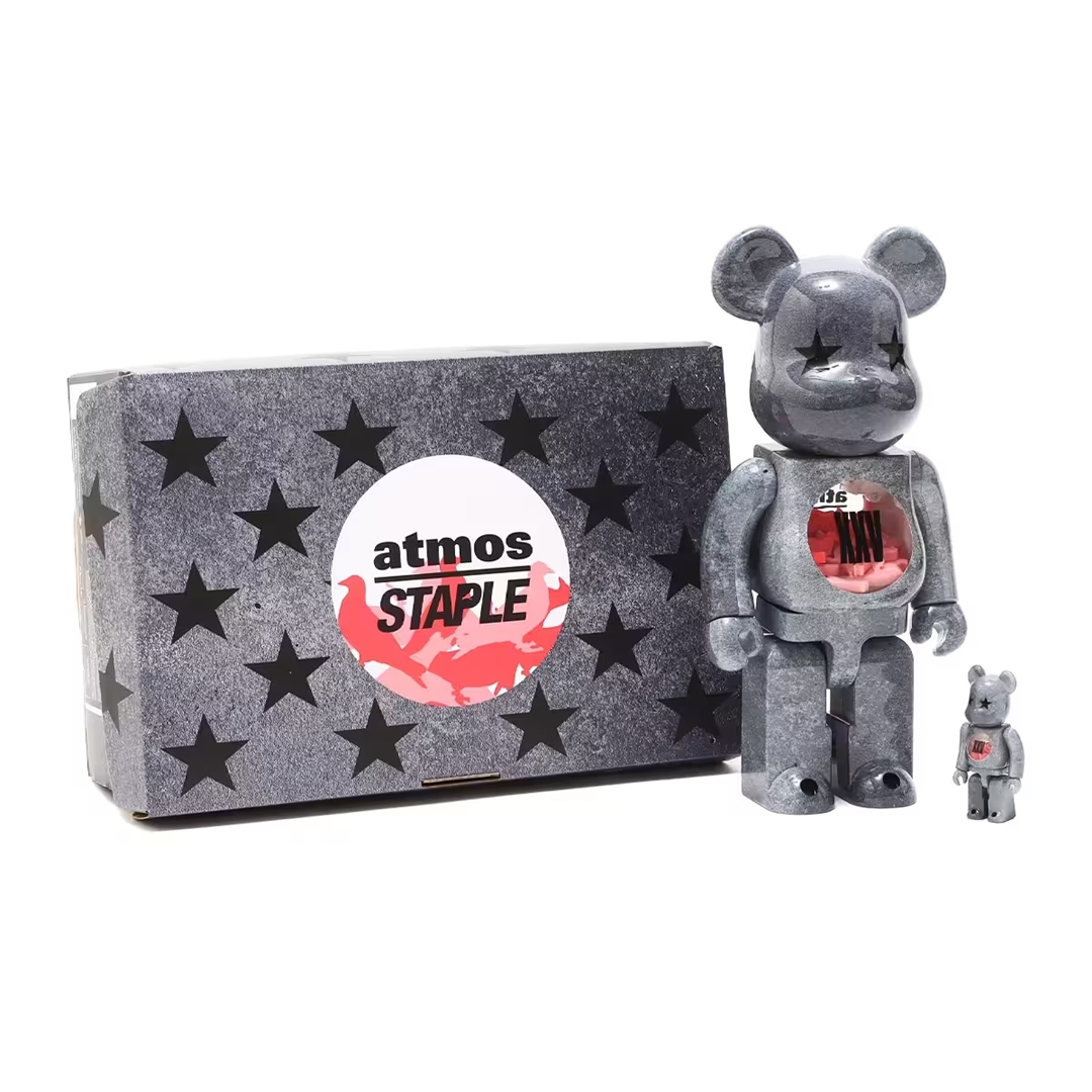 2/25 発売！BE@RBRICK × atmos x STAPLEのトリプルコラボ 第5弾！100% 400% 1000% (ベアブリック アトモス ステイプル)