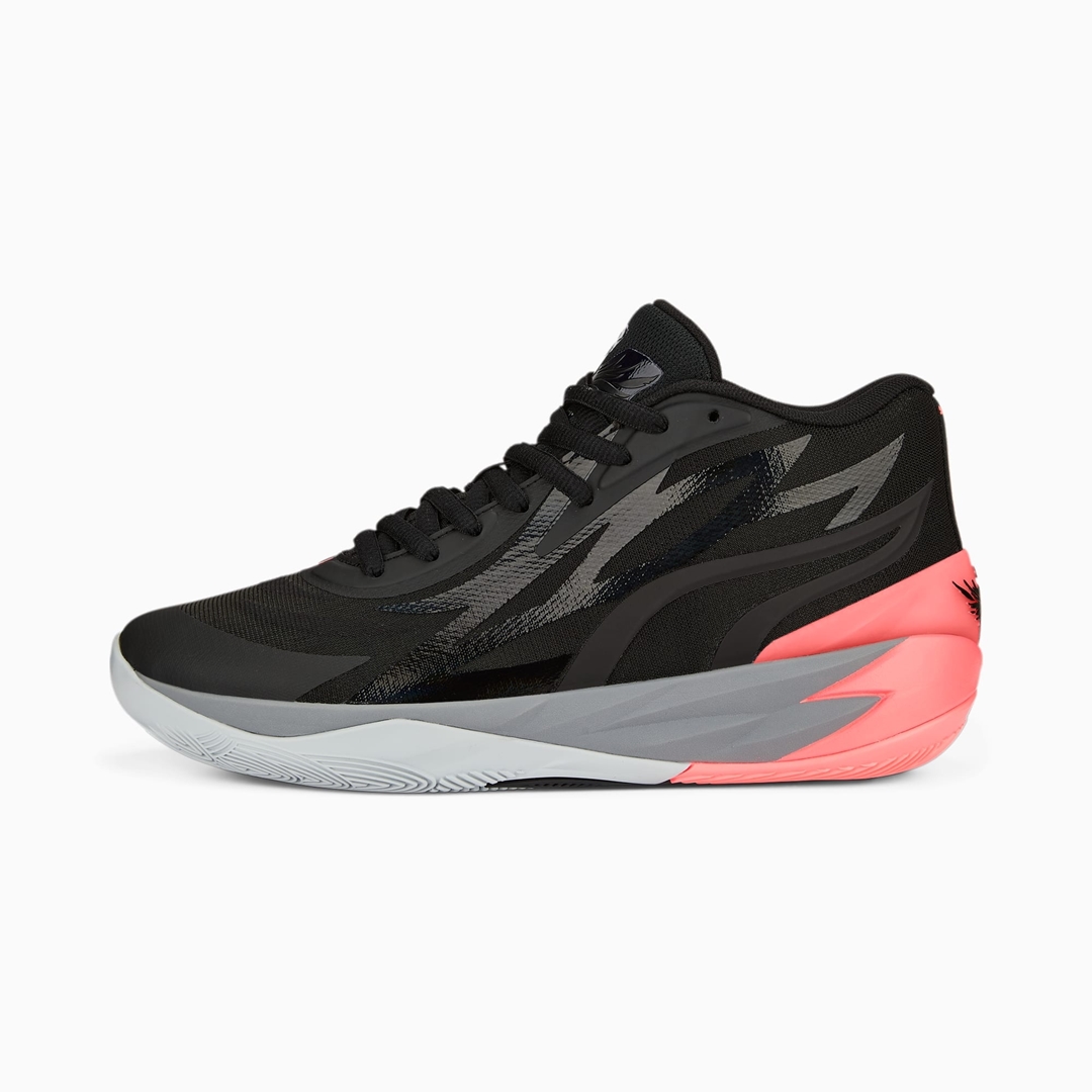 【国内 2/24 発売】PUMA MB.02 FLARE “PUMA Black/Sunset Glow” (プーマ ラメロ・ボール LaMelo Ball) [378287-01]