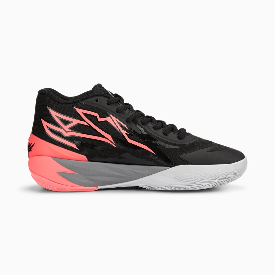 【国内 2/24 発売】PUMA MB.02 FLARE “PUMA Black/Sunset Glow” (プーマ ラメロ・ボール LaMelo Ball) [378287-01]