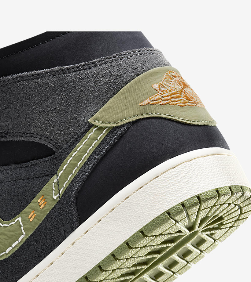 【国内 12/9 発売】NIKE AIR JORDAN 1 MID CRAFT SE “Anthracite/Light Olive” (ナイキ エア ジョーダン 1 ミッド クラフト SE “アンスラサイト/ライトオリーブ”) [FD6817-003]