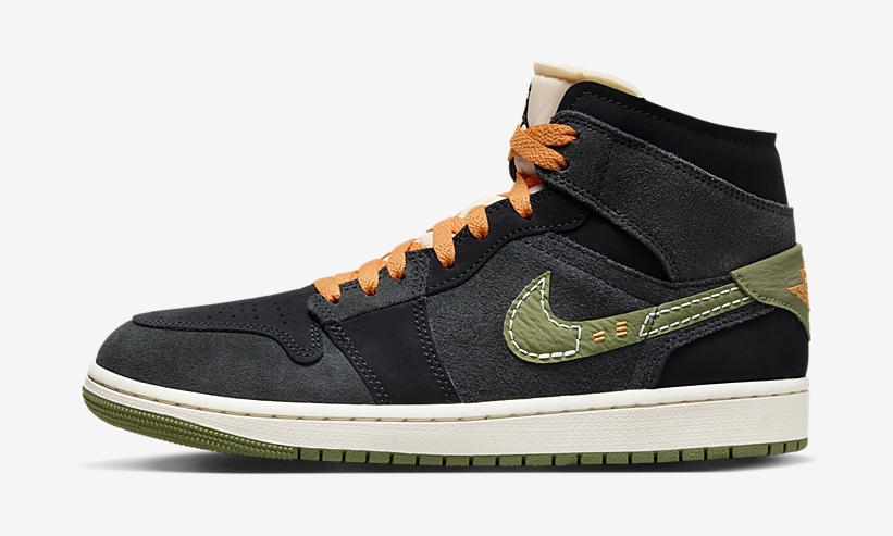 【国内 12/9 発売】NIKE AIR JORDAN 1 MID CRAFT SE “Anthracite/Light Olive” (ナイキ エア ジョーダン 1 ミッド クラフト SE “アンスラサイト/ライトオリーブ”) [FD6817-003]