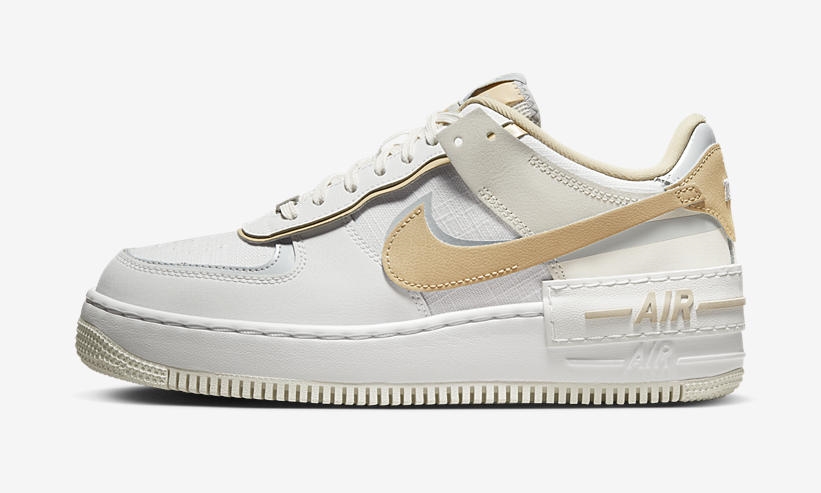 【国内 4/22 発売予定】ナイキ ウィメンズ エア フォース 1 ロー シャドウ “ホワイト/タン” (NIKE WMNS AIR FORCE 1 LOW SHADOW “White/Tan”) [DV7449-100]