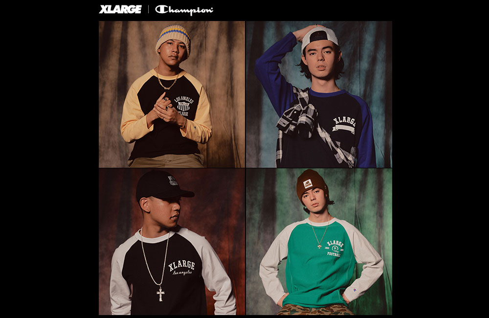 XLARGE × Champion コラボレーション最新作のREVERSE WEAVE RAGLAN L/S TEEが3/25 発売 ​(エクストララージ チャンピオン)