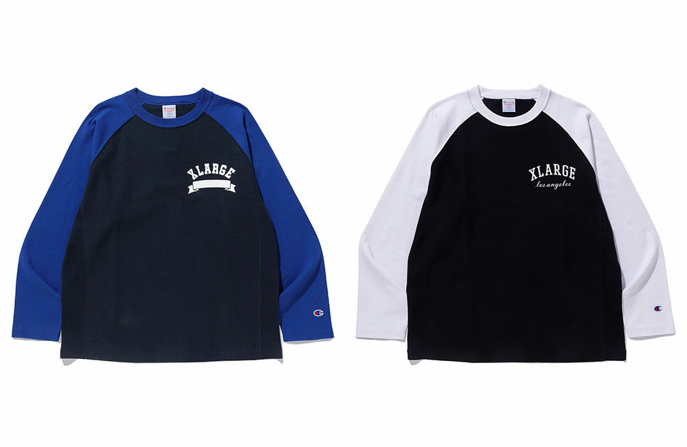 XLARGE × Champion コラボレーション最新作のREVERSE WEAVE RAGLAN L/S TEEが3/25 発売 ​(エクストララージ チャンピオン)