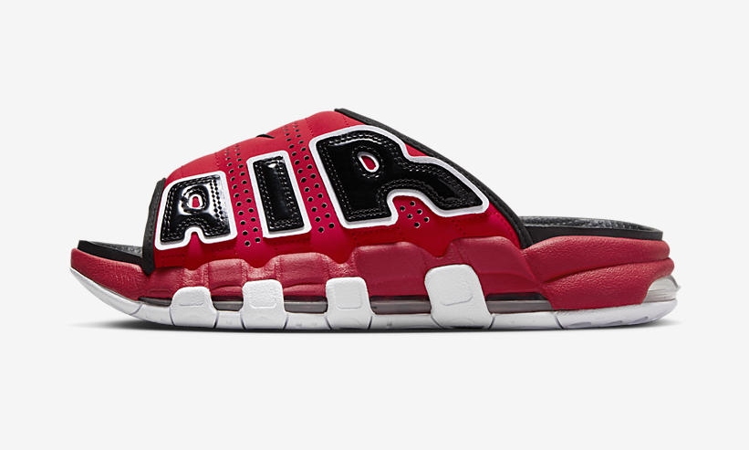 【2024年 3/13 発売】ナイキ エア モア アップテンポ スライド “ブルズ” (NIKE AIR MORE UPTEMPO SLIDE “Bulls”) [FJ6035-600/FJ6036-600]