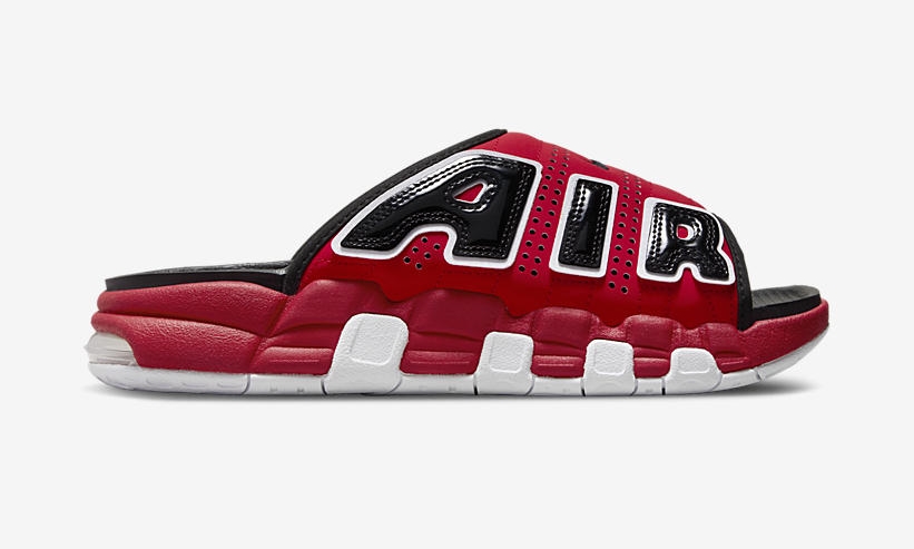 【2024年 3/13 発売】ナイキ エア モア アップテンポ スライド “ブルズ” (NIKE AIR MORE UPTEMPO SLIDE “Bulls”) [FJ6035-600/FJ6036-600]