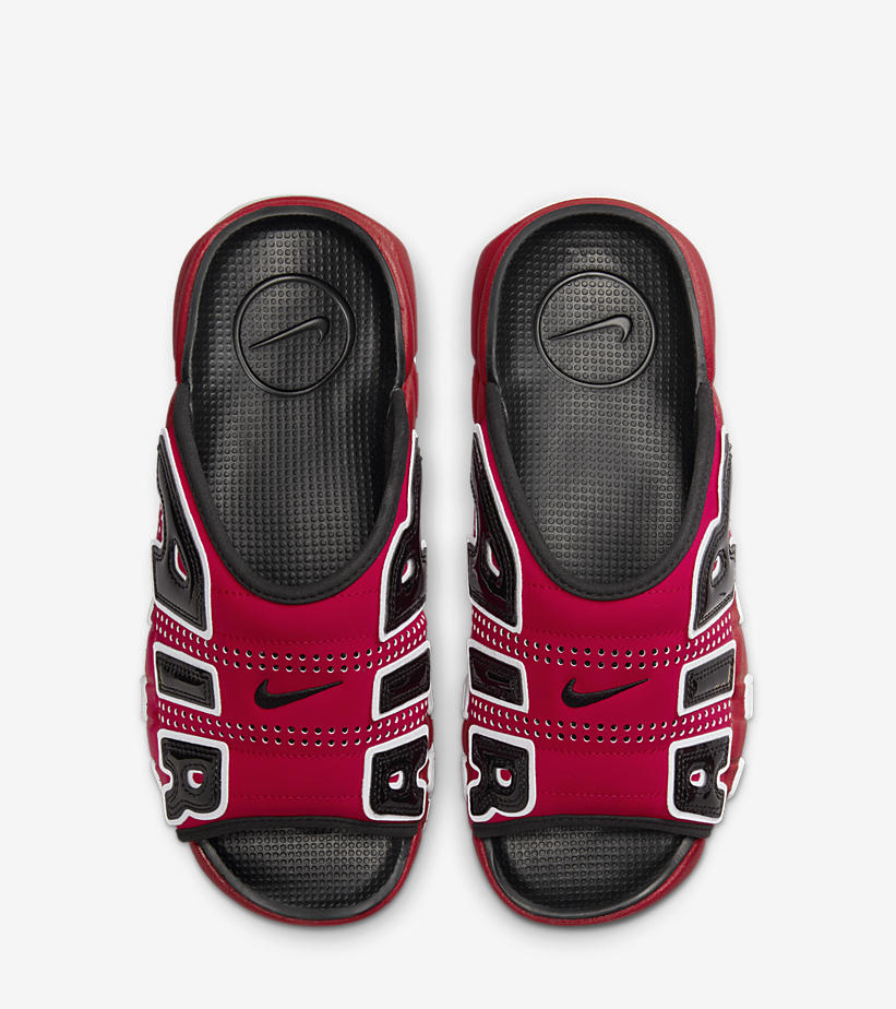 【2024年 3/13 発売】ナイキ エア モア アップテンポ スライド “ブルズ” (NIKE AIR MORE UPTEMPO SLIDE “Bulls”) [FJ6035-600/FJ6036-600]