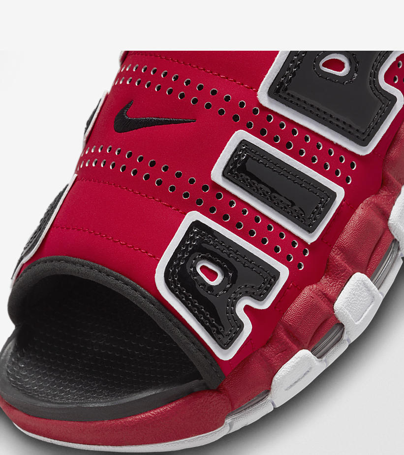 【2024年 3/13 発売】ナイキ エア モア アップテンポ スライド “ブルズ” (NIKE AIR MORE UPTEMPO SLIDE “Bulls”) [FJ6035-600/FJ6036-600]