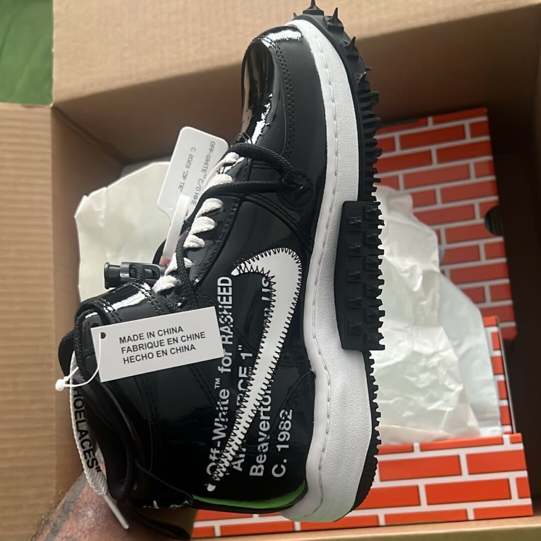 海外 9/5 発売予定！OFF-WHITE x NIKE AIR FORCE 1 MID “Sheed/Black Patent” (オフホワイト ナイキ エア フォース 1 ミッド “シード/ブラックパテント”) [DR0500-001]