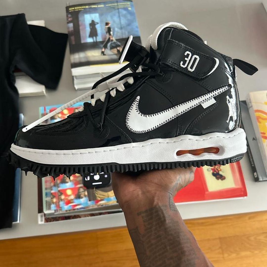 海外 9/5 発売予定！OFF-WHITE x NIKE AIR FORCE 1 MID “Sheed/Black Patent” (オフホワイト ナイキ エア フォース 1 ミッド “シード/ブラックパテント”) [DR0500-001]