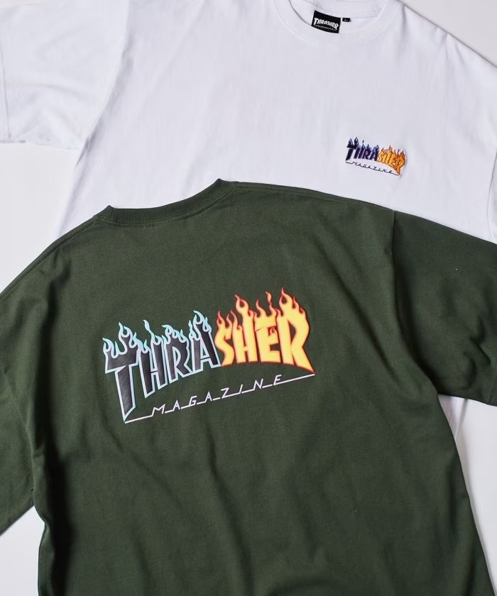 THRASHER × FREAK’S STORE 発泡プリントで表現されたブランドロゴTEE (スラッシャー フリークスストア)