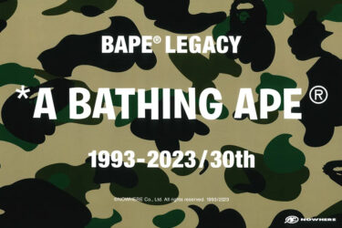 30周年を迎えたA BATHING APE！ブランド黎明期の90年代から2000年初までのアーカイブアイテムを収録した「BAPE LEGACY」コレクションが3/29、4/1 発売 (ア ベイシング エイプ)