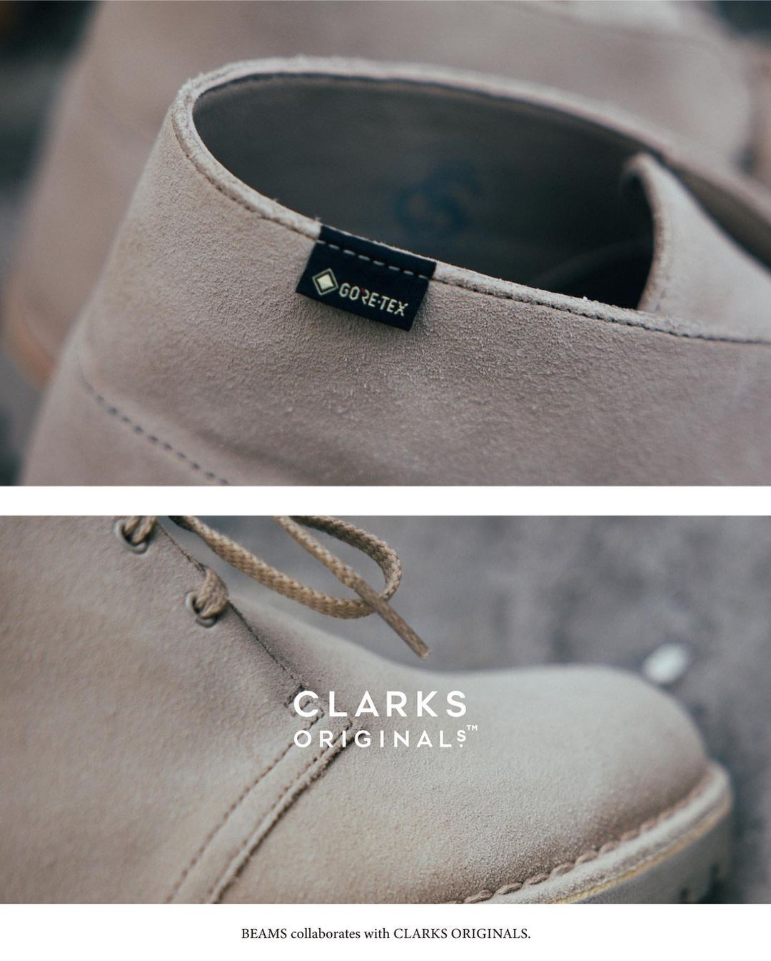 GORE-TEX仕様にアップデートした Clarks ORIGINALS × BEAMS “Desert Rock GTX”が、3/21 発売 (クラークス ビームス ゴアテックス)