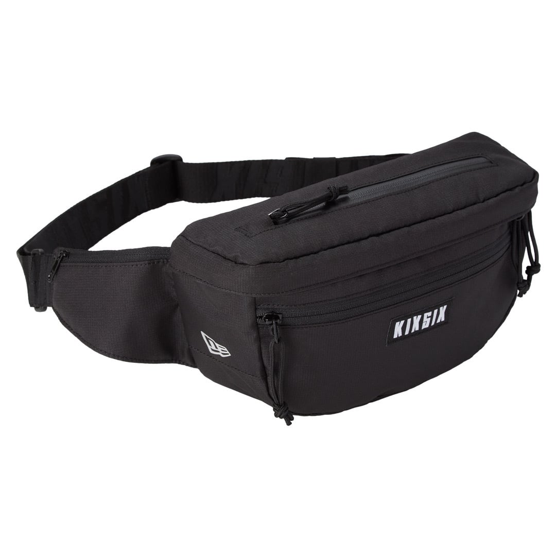 【3/4 12:00~3/13 00:00 抽選販売】KIXSIX × NEW ERA LOGO REPEAT EXPLORER WAIST BAG 3L “BLACK” (キックスシックス ニューエラ)