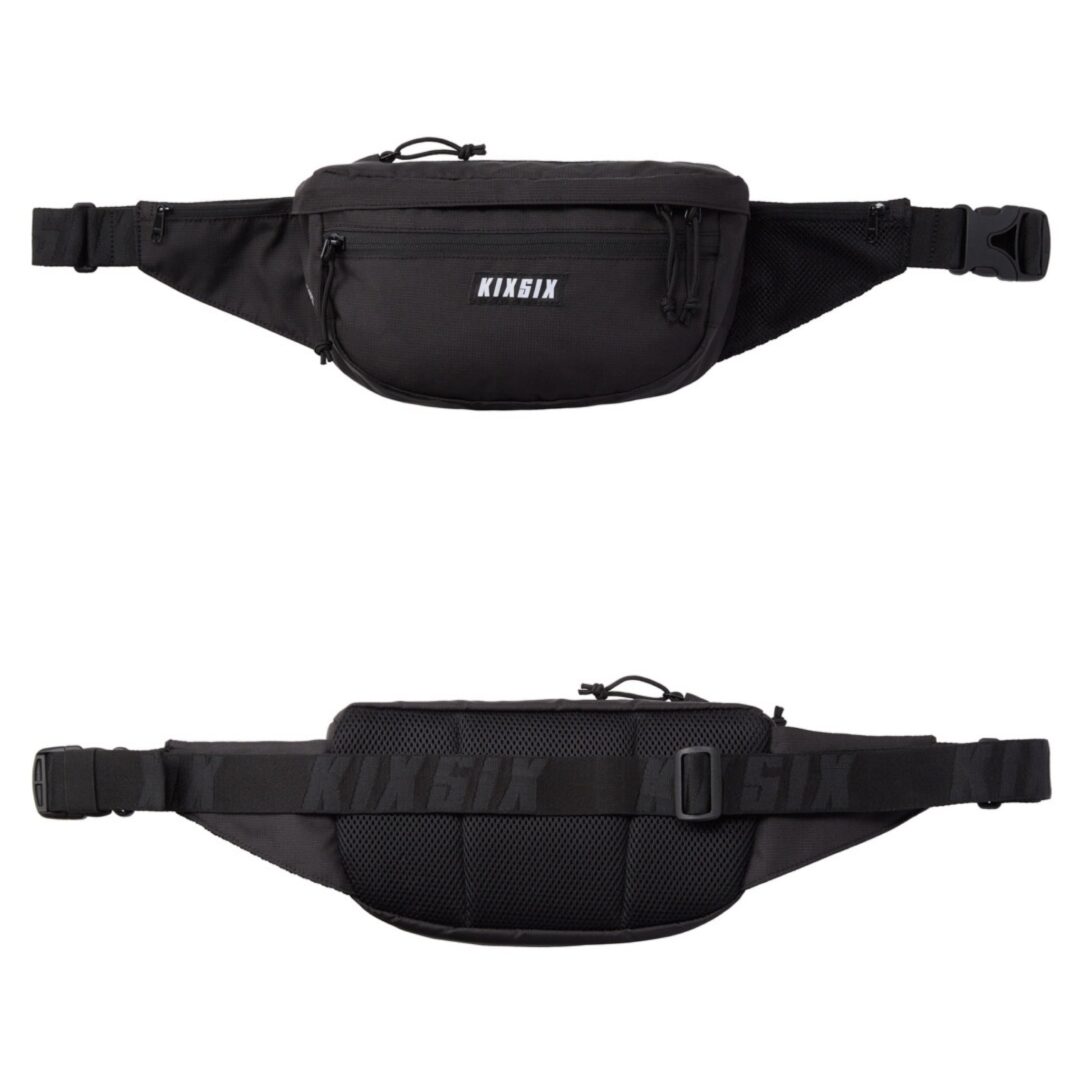 【3/4 12:00~3/13 00:00 抽選販売】KIXSIX × NEW ERA LOGO REPEAT EXPLORER WAIST BAG 3L “BLACK” (キックスシックス ニューエラ)