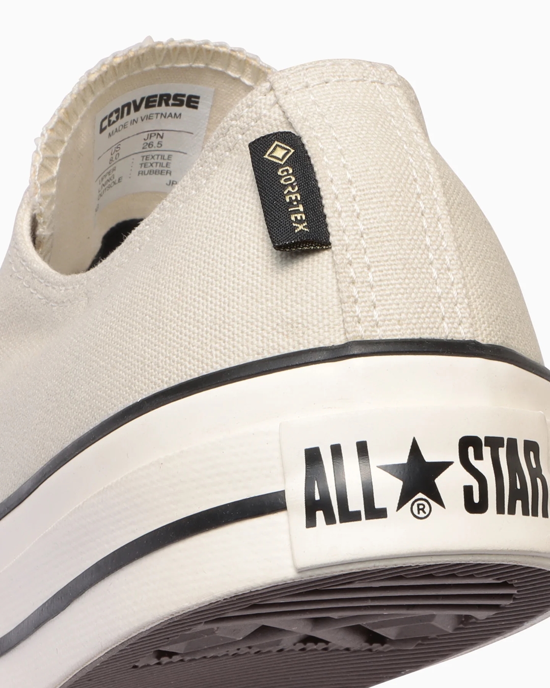 【4/28 発売】ストレッチ性のあるゴアテックス ファブリクスをガセットタンに採用した CONVERSE ALL STAR Ⓡ GORE-TEX OX “Light Grey” (コンバース オールスター R ゴアテックス)