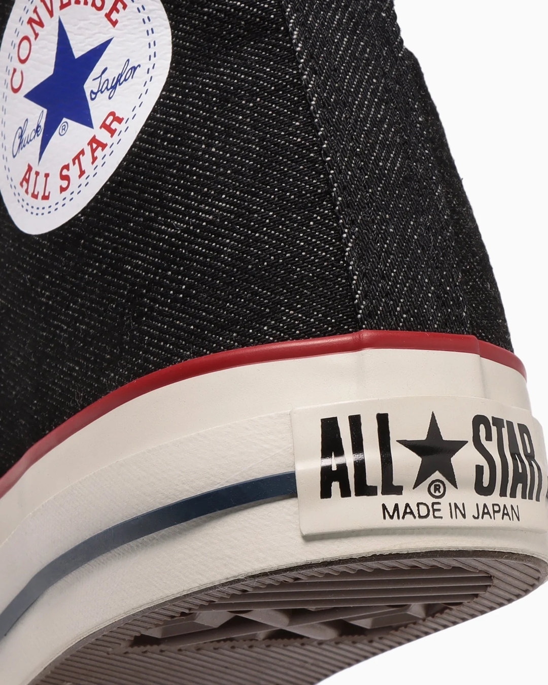 【4/28 発売】アッパーに岡山産のブラックデニム+トリコカラーを採用した CONVERSE ALL STAR J OKAYAMADENIM OX/HI (コンバース オールスター オカヤマデニム)