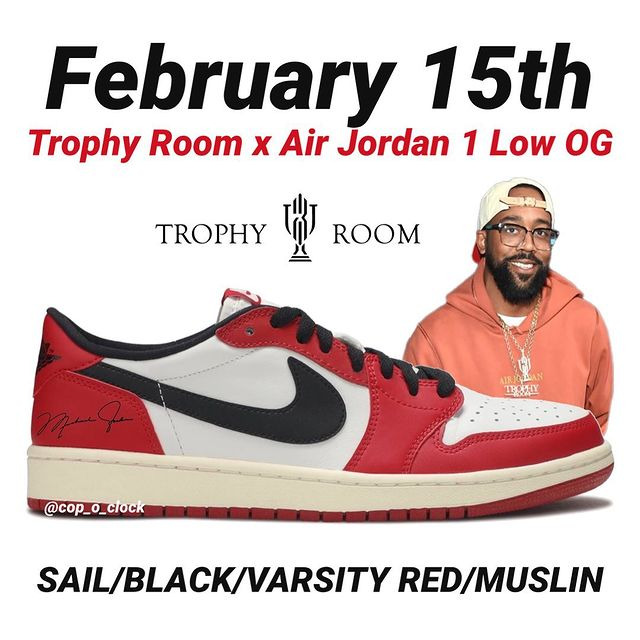 【国内 2024年 3/21 発売】Trophy Room × NIKE AIR JORDAN 1 LOW SP “Black/Sail” “Sail/Black/Vrsity Red” (トロフィールーム ナイキ エア ジョーダン 1 ロー SP “ブラック/セイル” “セイル/ブラック/バーシティレッド”) [FN0432-017/FN0432-100]