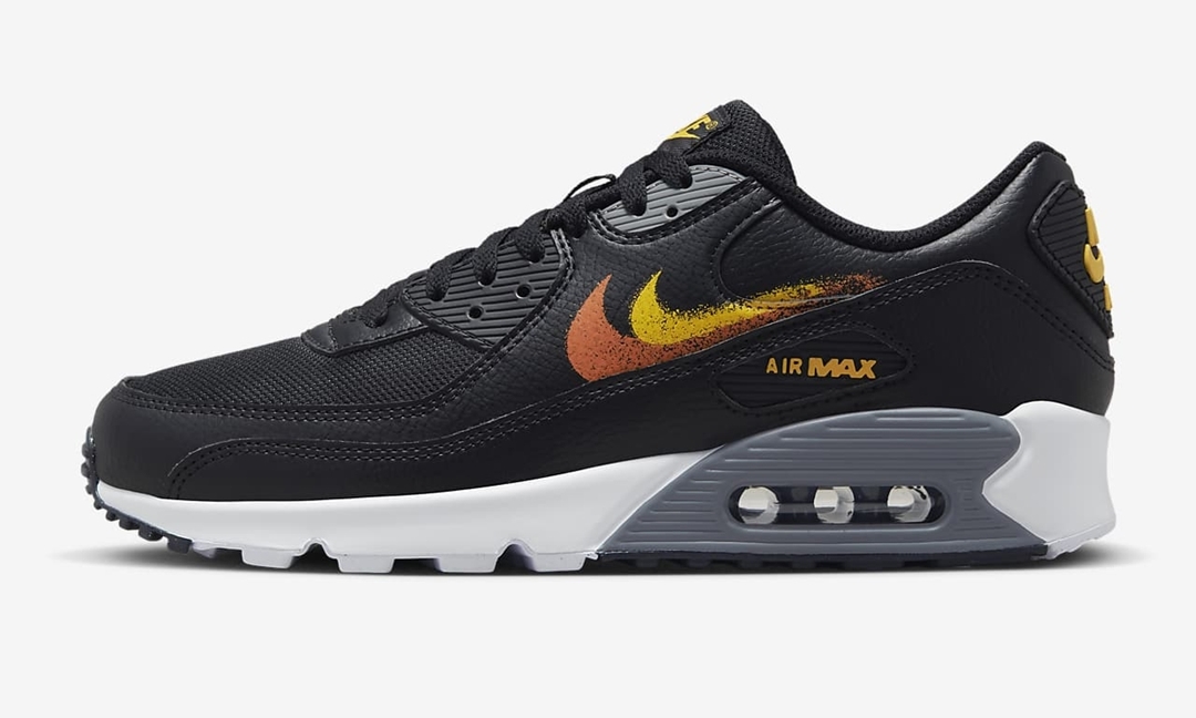 【国内 4/4 発売】ナイキ エア マックス 90 “スプレープリントスウッシュ/ブラック” (NIKE AIR MAX 90 “Spray Paint Swoosh/Black”) [FJ4229-001]