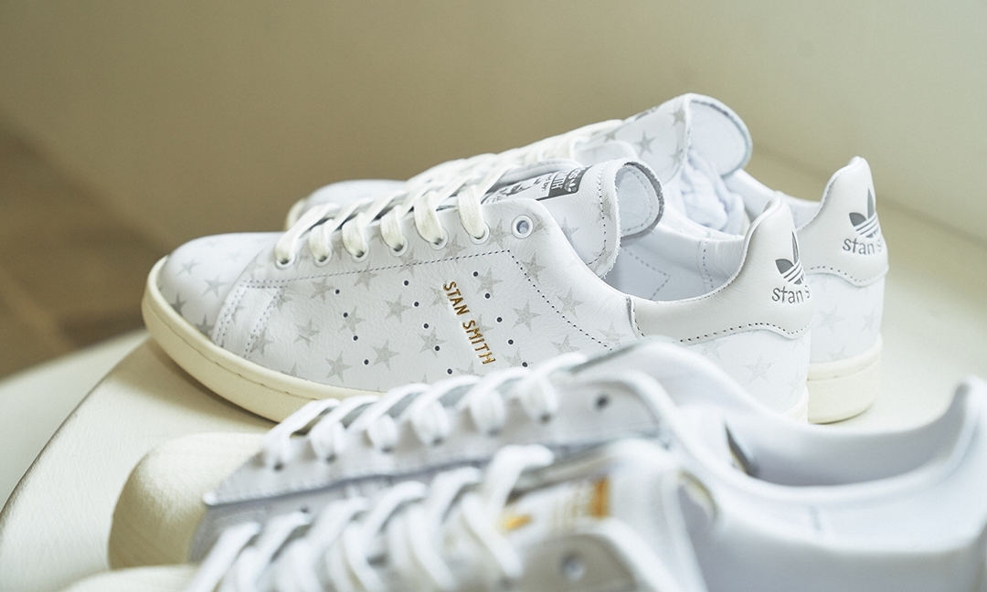 【国内 4/18、4/25 発売】atmos × adidas Originals STAN SMITH LUX “Star Print/White” (アトモス アディダス オリジナルス スタンスミス ラックス “スタープリント/ホワイト”) [IF9990]