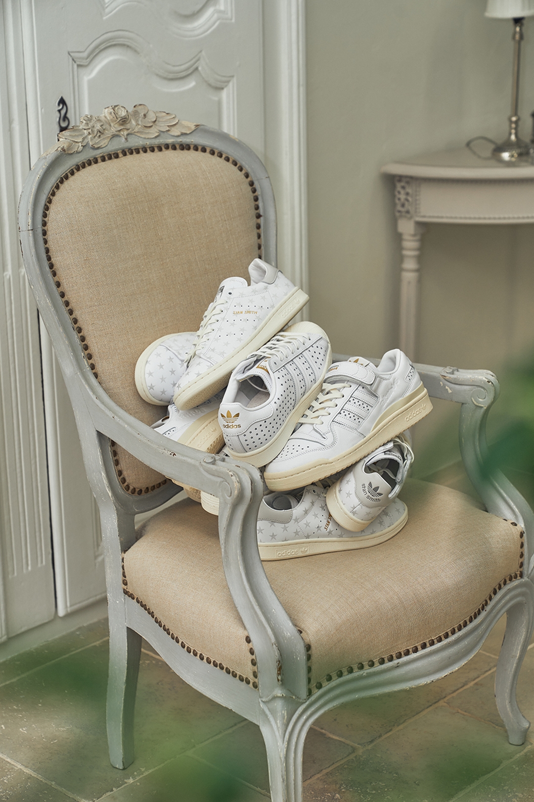 【国内 4/18、4/25 発売】atmos × adidas Originals STAN SMITH LUX “Star Print/White” (アトモス アディダス オリジナルス スタンスミス ラックス “スタープリント/ホワイト”) [IF9990]