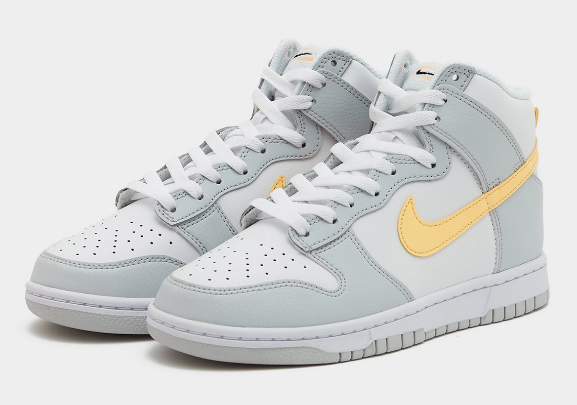 2023年 発売予定！ナイキ ダンク ハイ “グレー/イエロースウッシュ” (NIKE DUNK HIGH “Grey/Yellow Shoosh”)