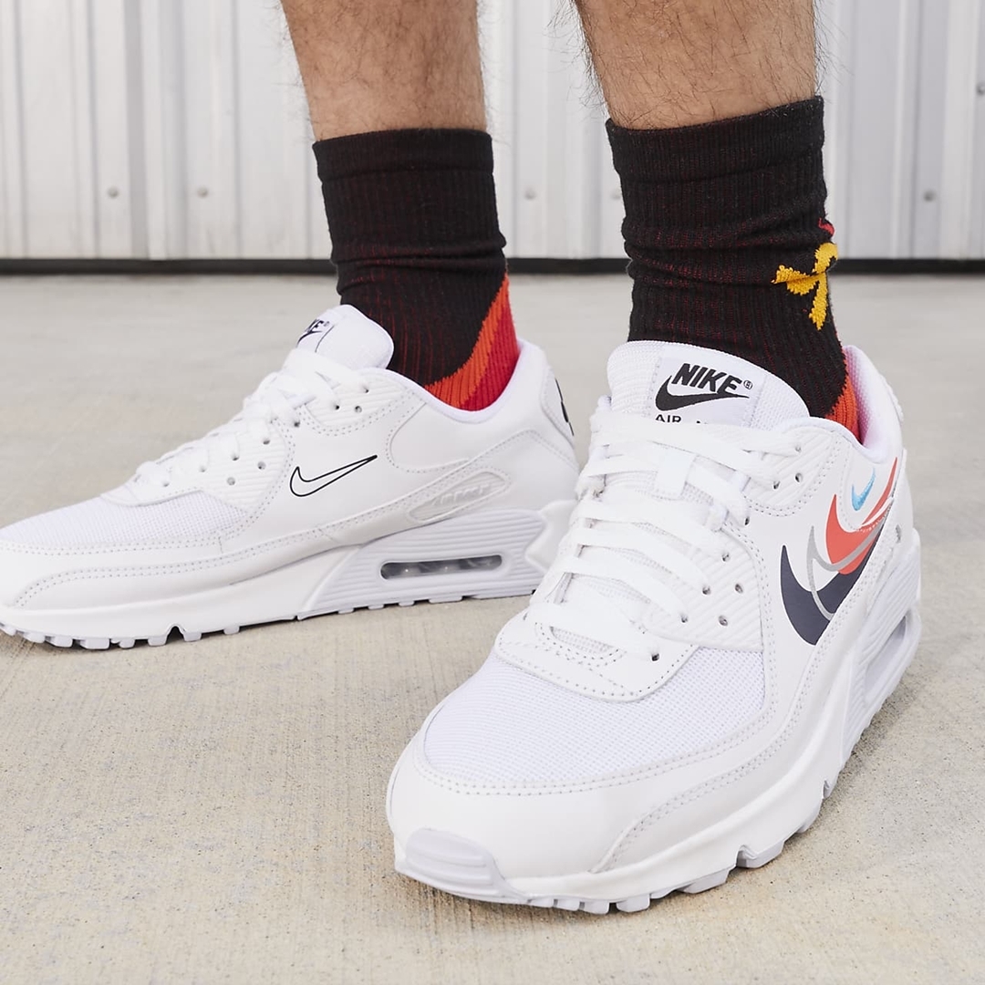 【国内 4/4 発売】ナイキ エア マックス 90 “マルチスウッシュ/ホワイト” (NIKE AIR MAX 90 “Multi-Swoosh/White”) [FJ4223-100]