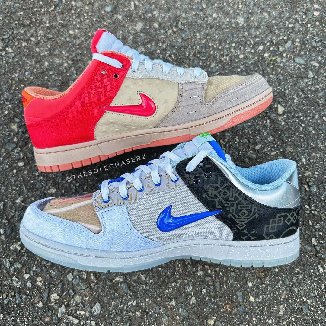 【国内 6/30、7/29、8/9 発売予定】CLOT × NIKE DUNK LOW SP “COLK/What The” (クロット ナイキ ダンク ロー SP “マルチ/フラックス”) [FN0316-999/FN0317-121]