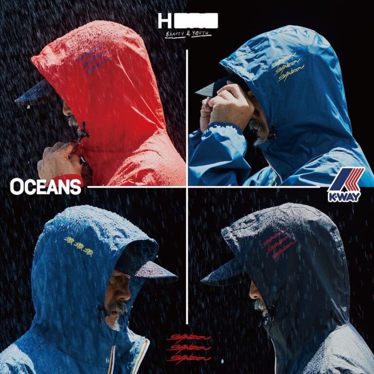 K-WAY × SANZOU TOKYO × OCEANS × H BEAUTY&YOUTH 4社で共作したレイン 