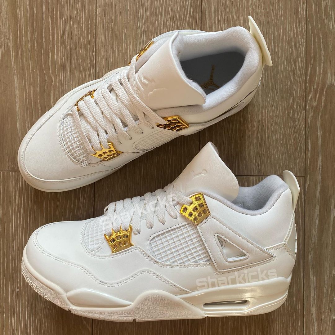 【2024年 2/28 発売】ナイキ ウィメンズ エア ジョーダン 4 レトロ “セイル/メタリックゴールド″ (NIKE WMNS AIR JORDAN 4 RETRO “Sail/Metallic Gold”) [AQ9129-170]