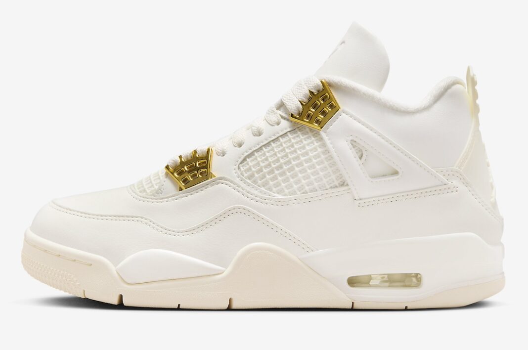 【2024年 2/28 発売】ナイキ ウィメンズ エア ジョーダン 4 レトロ “セイル/メタリックゴールド″ (NIKE WMNS AIR JORDAN 4 RETRO “Sail/Metallic Gold”) [AQ9129-170]