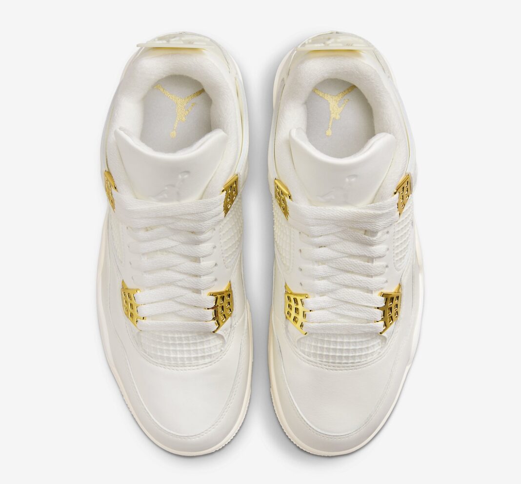 【2024年 2/28 発売】ナイキ ウィメンズ エア ジョーダン 4 レトロ “セイル/メタリックゴールド″ (NIKE WMNS AIR JORDAN 4 RETRO “Sail/Metallic Gold”) [AQ9129-170]